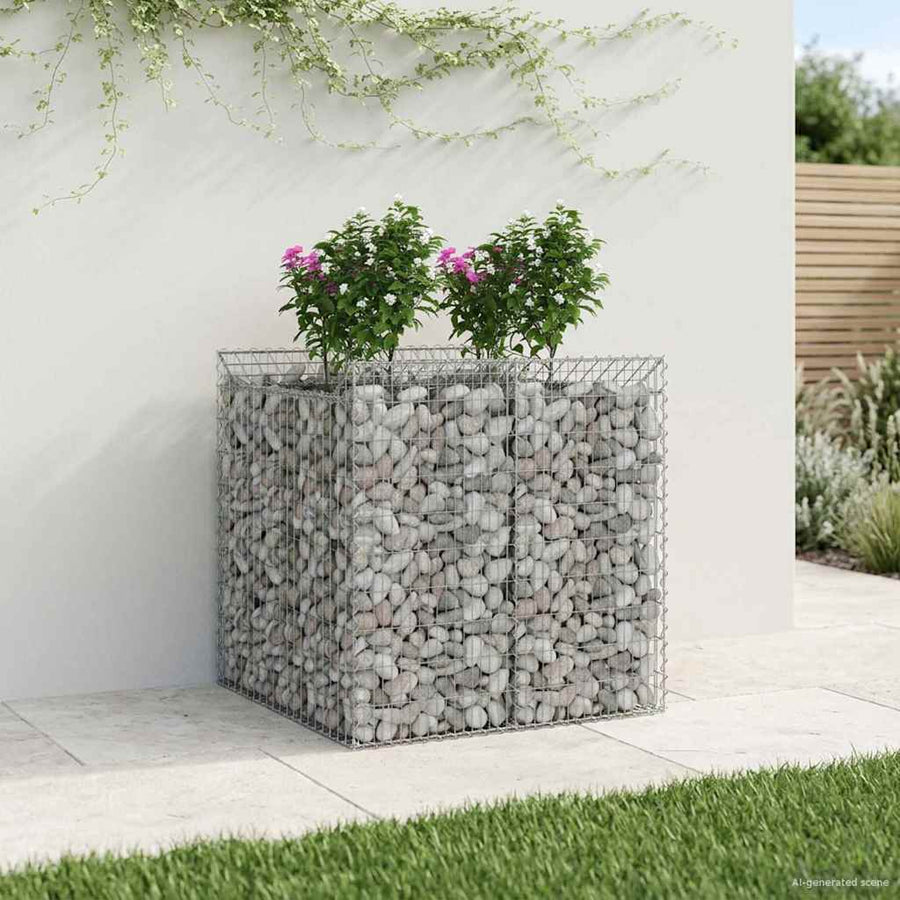 Gabion Verhoogd Bed 2 pcs Zilverkleurig