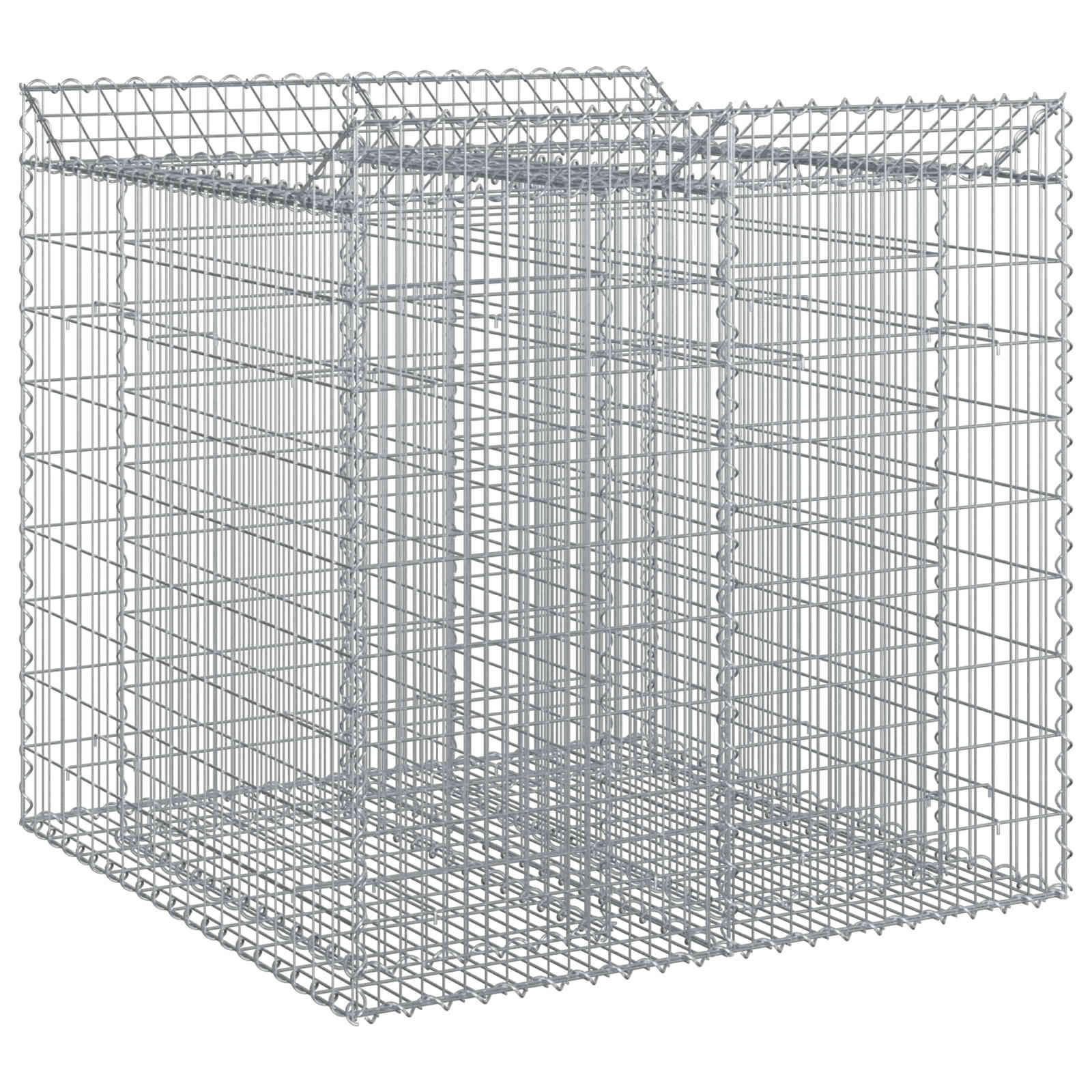 Gabion Verhoogd Bed 2 pcs Zilverkleurig