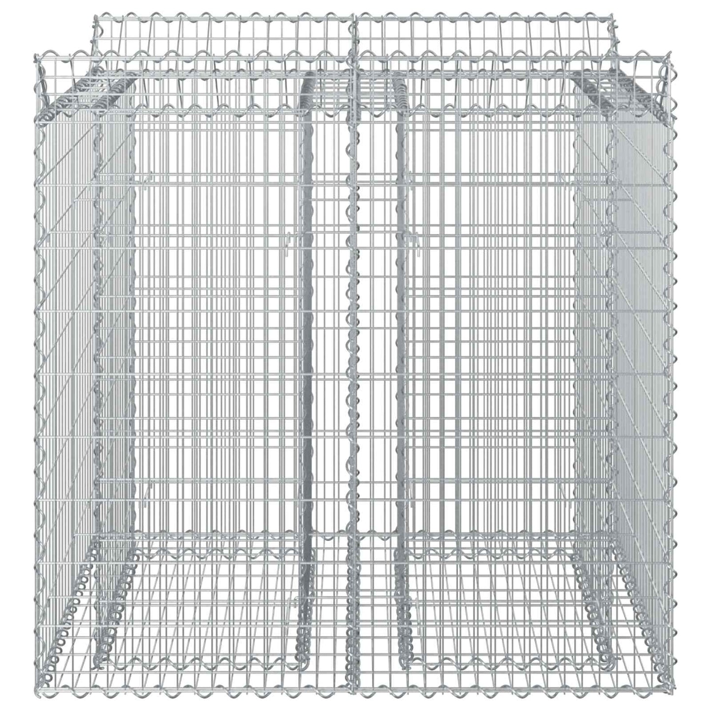 Gabion Verhoogd Bed 2 pcs Zilverkleurig
