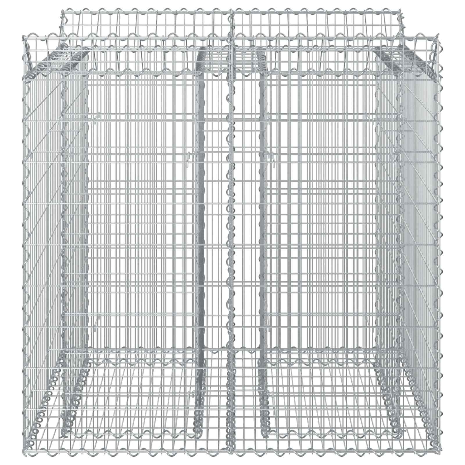 Gabion Verhoogd Bed 2 pcs Zilverkleurig