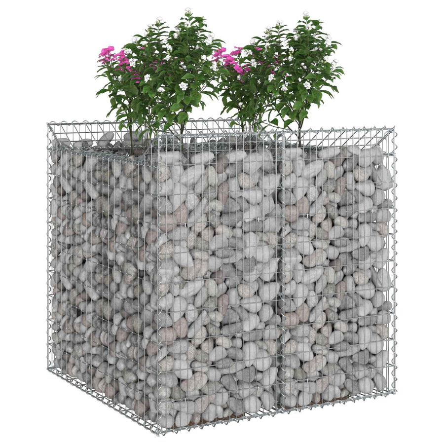 Gabion Verhoogd Bed 2 pcs Zilverkleurig