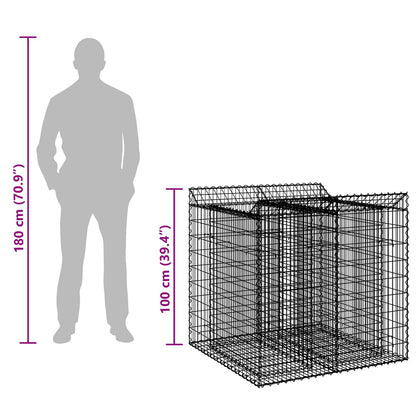 Gabion Verhoogd Bed 2 pcs Zilverkleurig