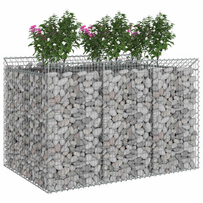 Gabion Verhoogd Bed 2 pcs Zilverkleurig