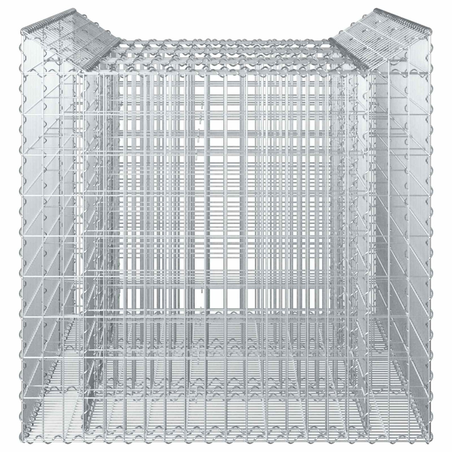 Gabion Verhoogd Bed 2 pcs Zilverkleurig