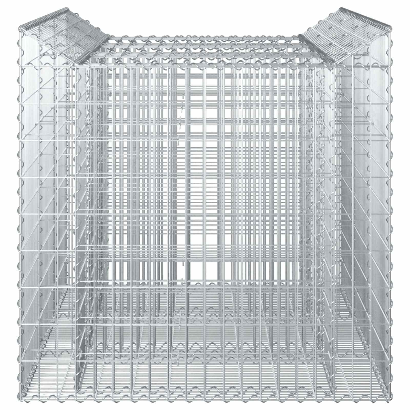 Gabion Verhoogd Bed 2 pcs Zilverkleurig