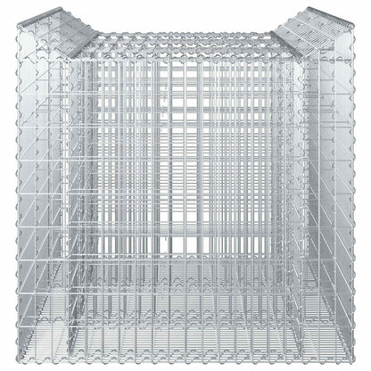 Gabion Verhoogd Bed 2 pcs Zilverkleurig