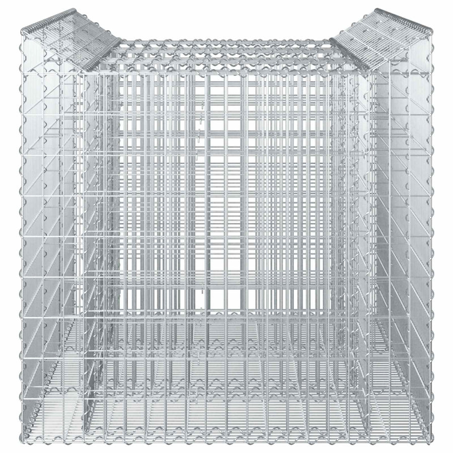 Gabion Verhoogd Bed 2 pcs Zilverkleurig