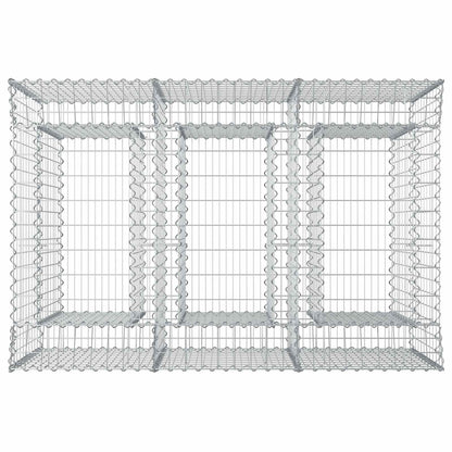 Gabion Verhoogd Bed 2 pcs Zilverkleurig