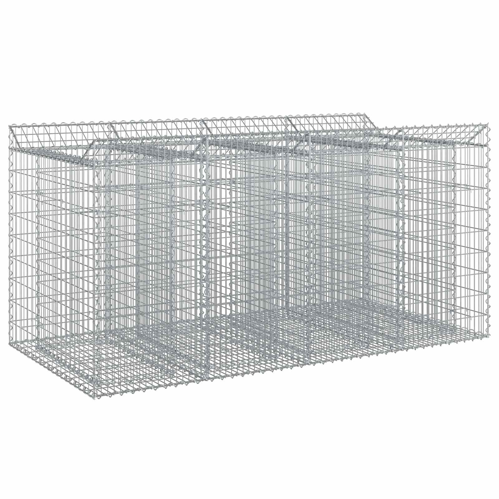 Gabion Verhoogd Bed 2 pcs Zilverkleurig