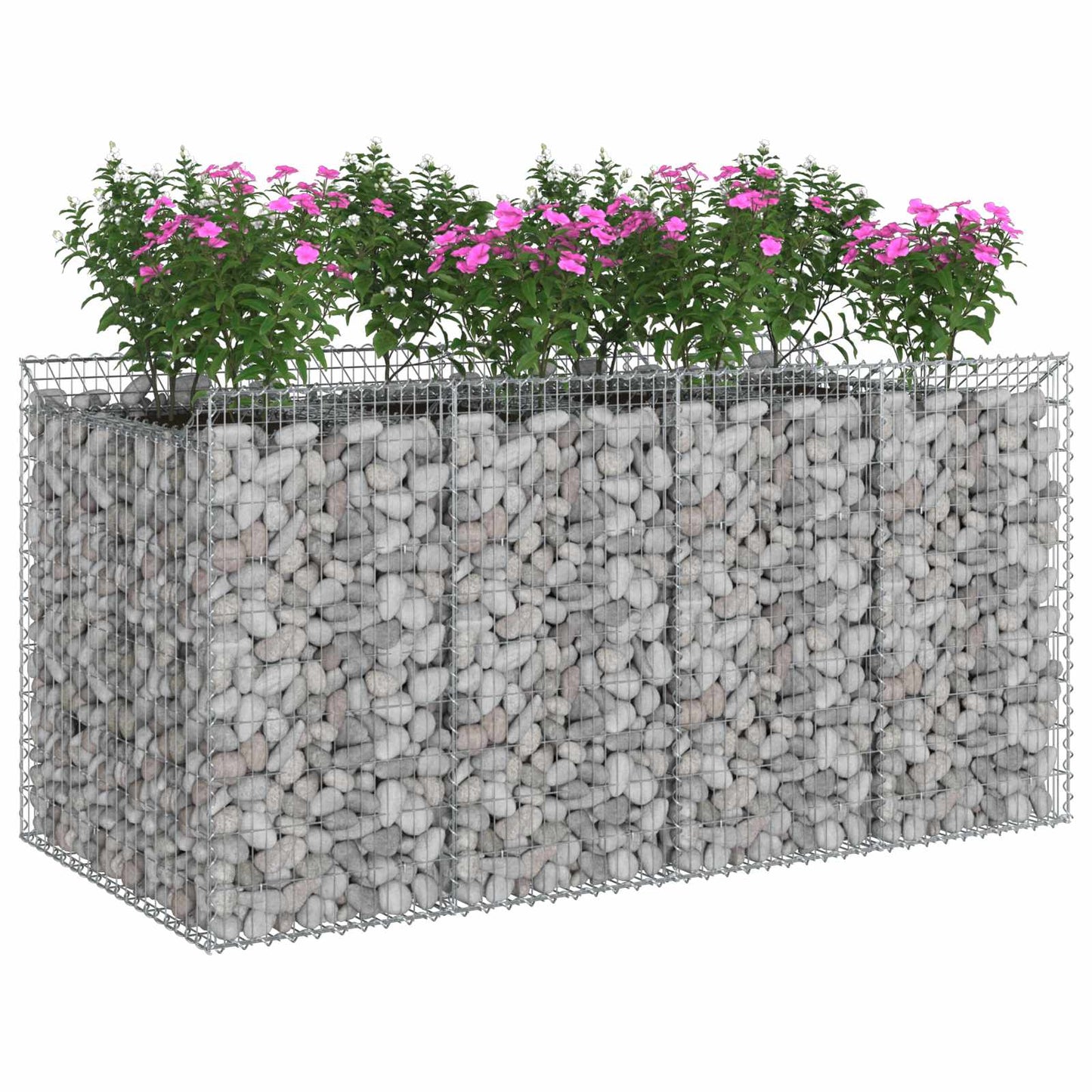 Gabion Verhoogd Bed 2 pcs Zilverkleurig
