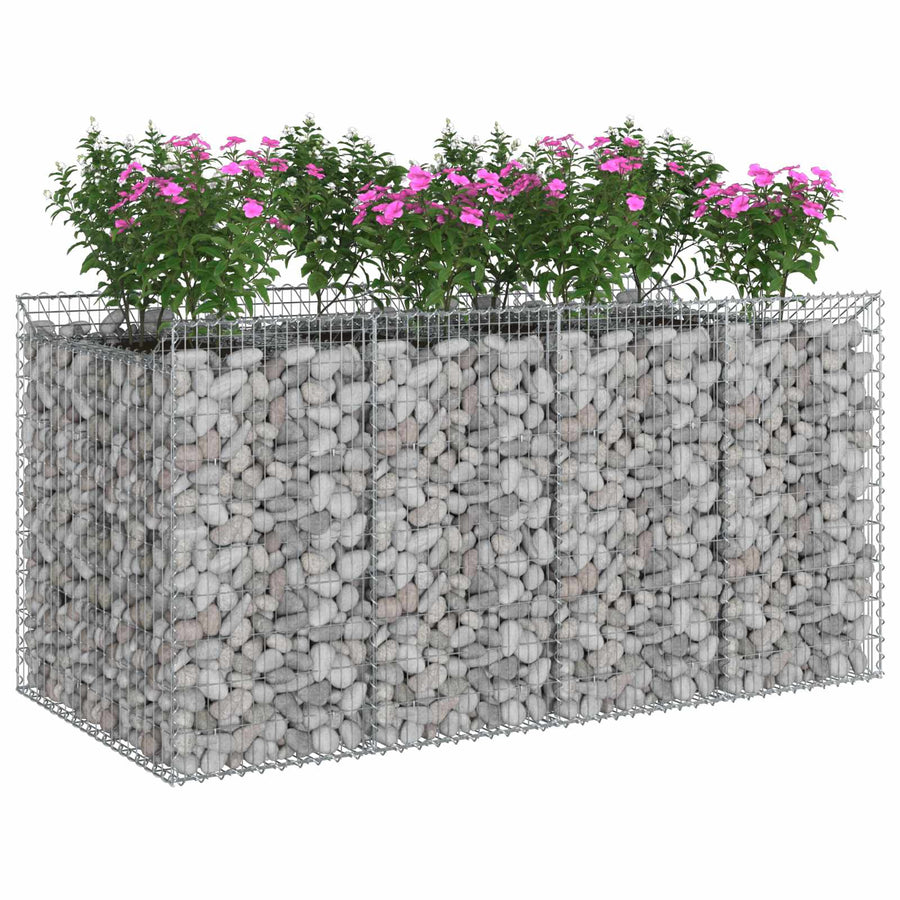Gabion Verhoogd Bed 2 pcs Zilverkleurig