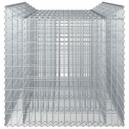 Gabion Verhoogd Bed 2 pcs Zilverkleurig