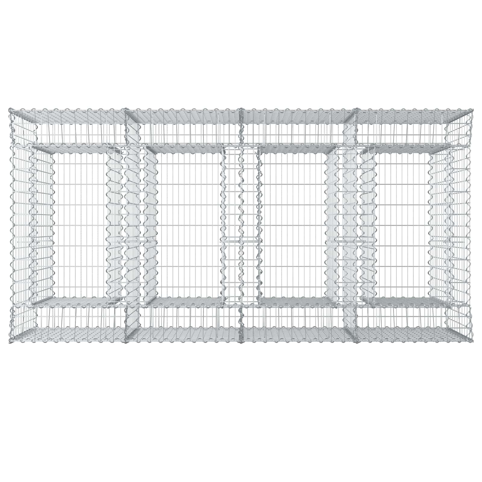 Gabion Verhoogd Bed 2 pcs Zilverkleurig