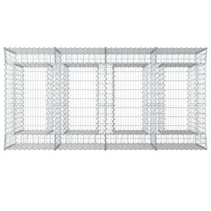 Gabion Verhoogd Bed 2 pcs Zilverkleurig