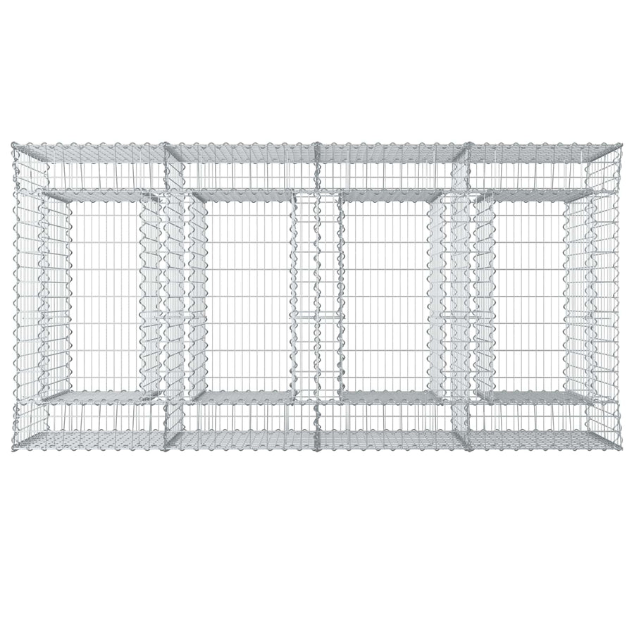 Gabion Verhoogd Bed 2 pcs Zilverkleurig