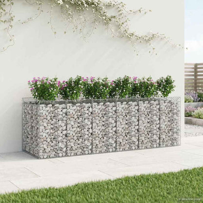 Gabion Verhoogd Bed 3 pcs Zilverkleurig