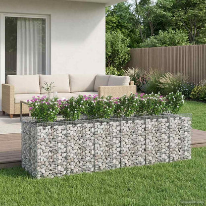 Gabion Verhoogd Bed 3 pcs Zilverkleurig