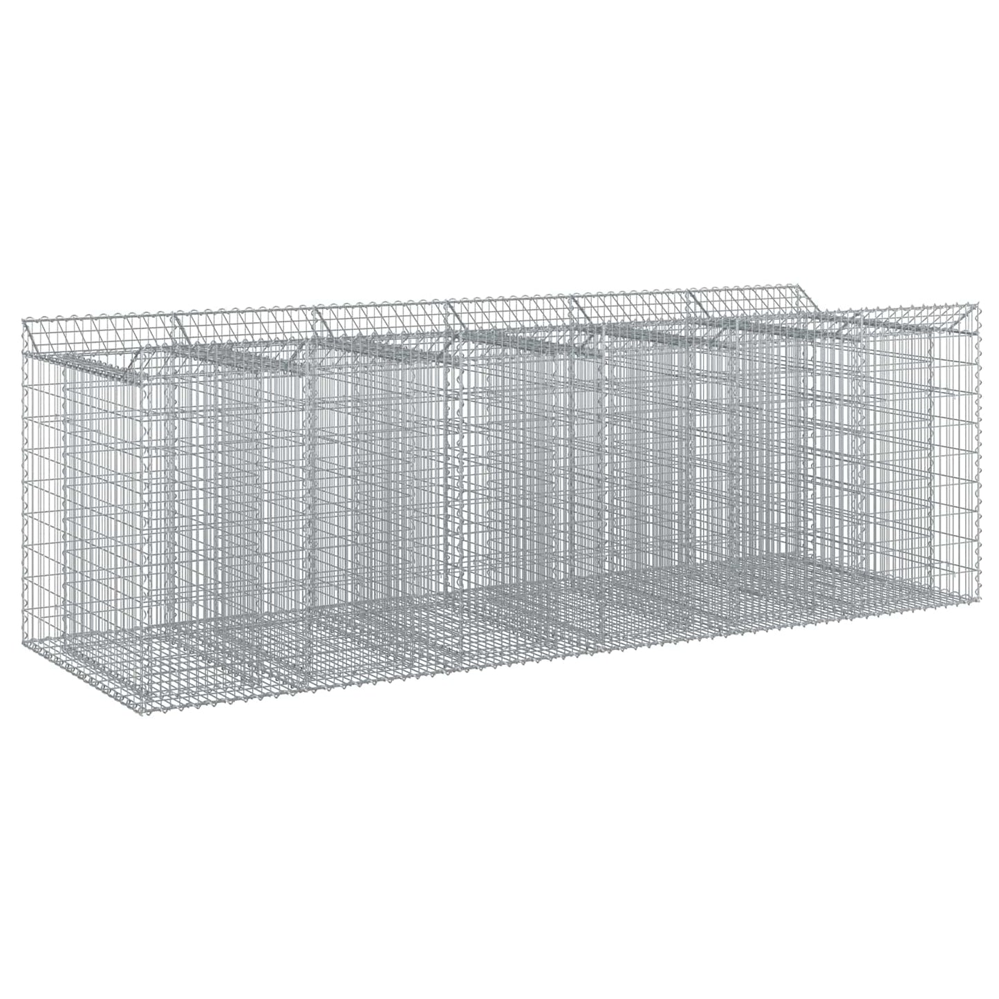 Gabion Verhoogd Bed 3 pcs Zilverkleurig