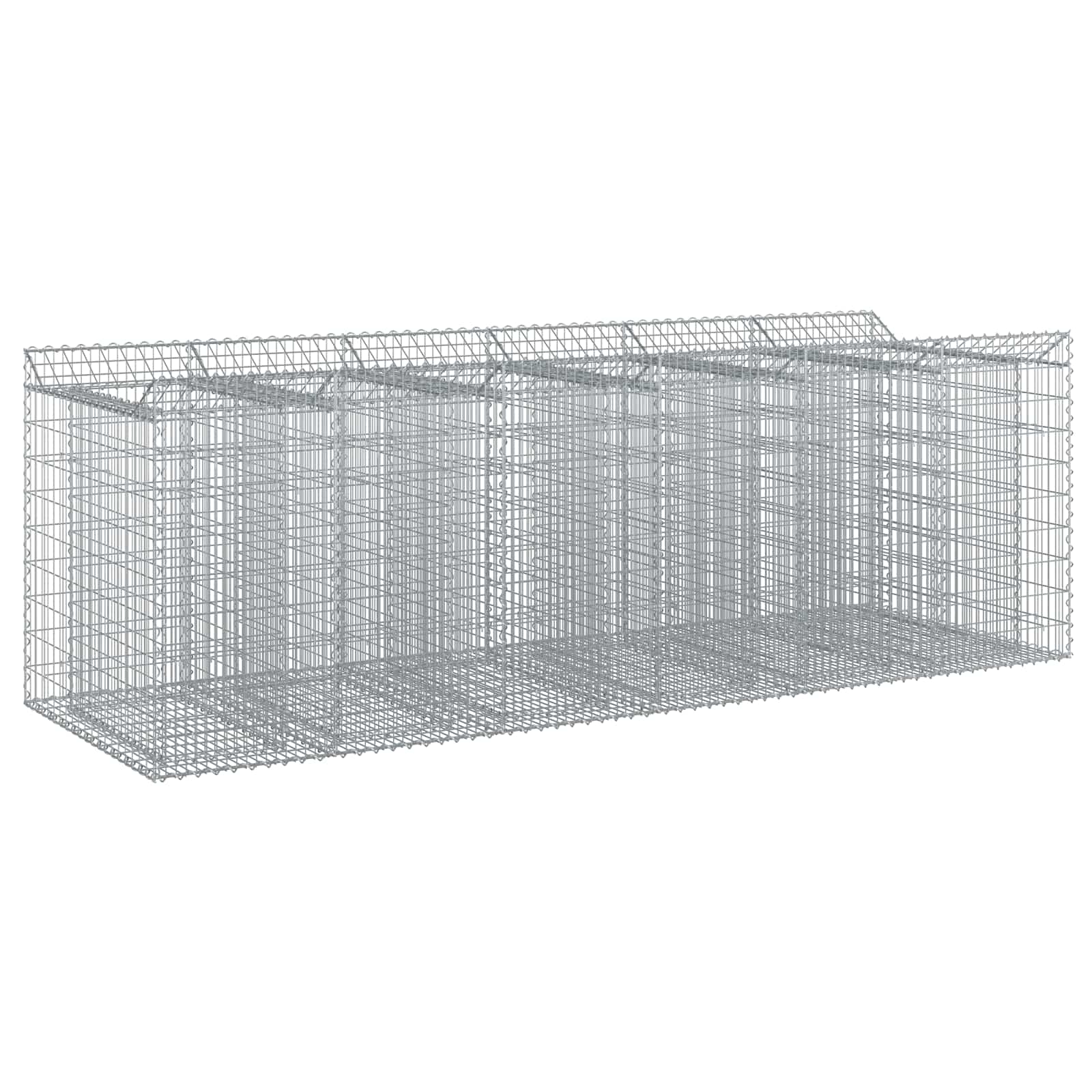 Gabion Verhoogd Bed 3 pcs Zilverkleurig
