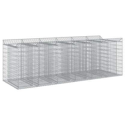 Gabion Verhoogd Bed 3 pcs Zilverkleurig