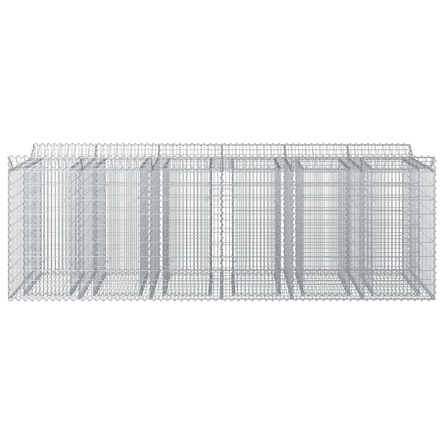 Gabion Verhoogd Bed 3 pcs Zilverkleurig