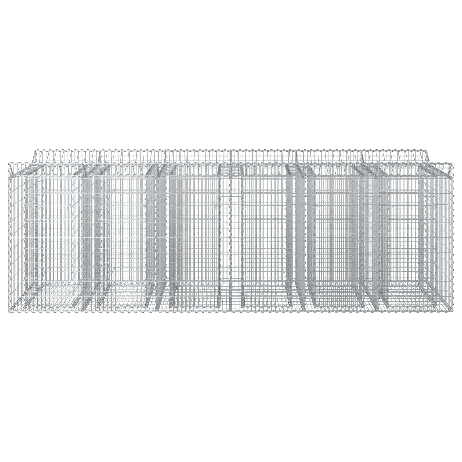 Gabion Verhoogd Bed 3 pcs Zilverkleurig