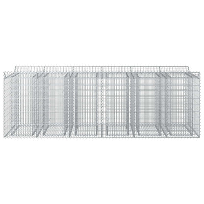 Gabion Verhoogd Bed 3 pcs Zilverkleurig