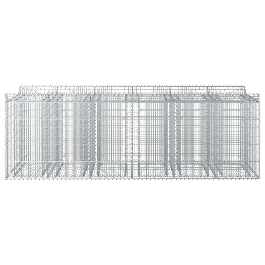Gabion Verhoogd Bed 3 pcs Zilverkleurig