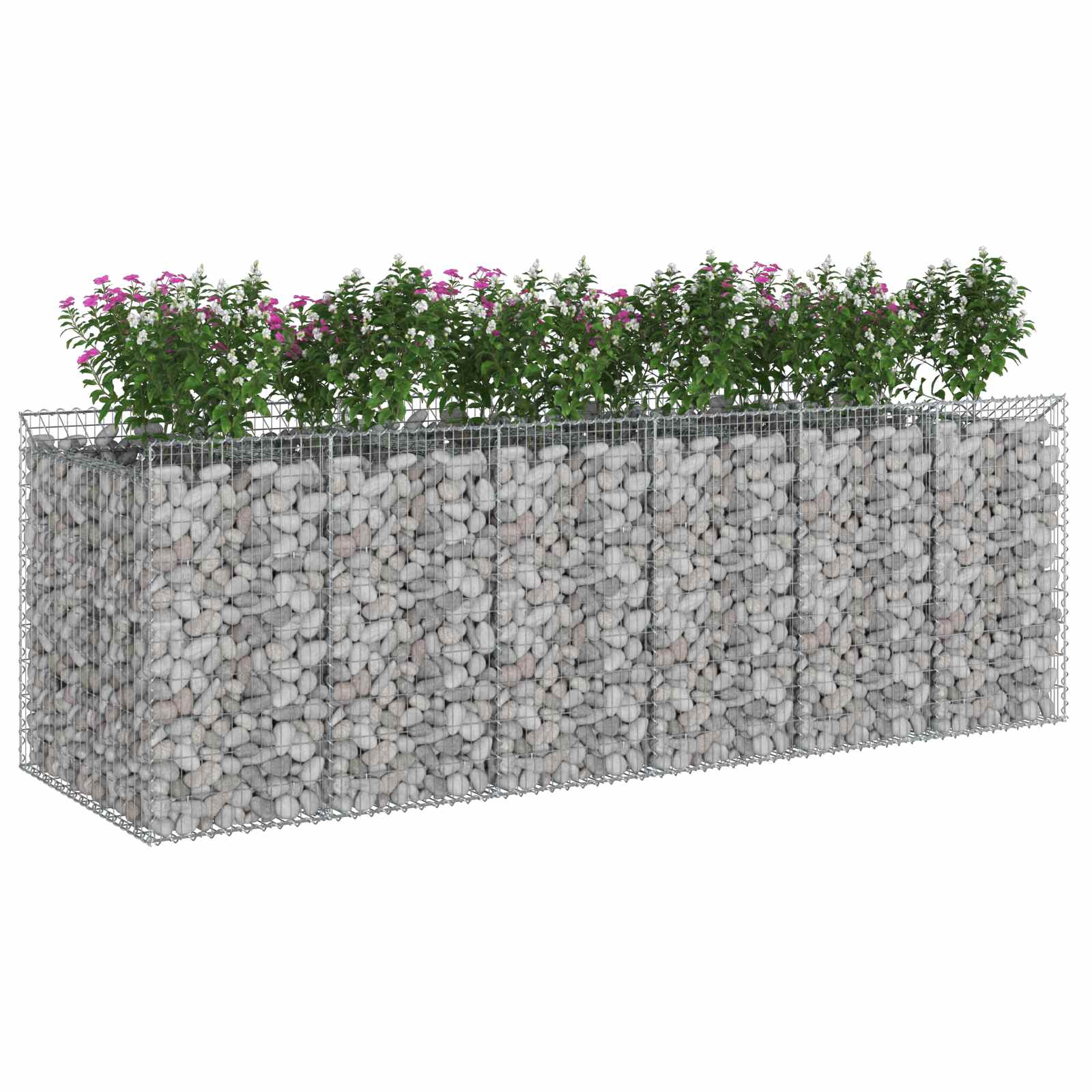 Gabion Verhoogd Bed 3 pcs Zilverkleurig