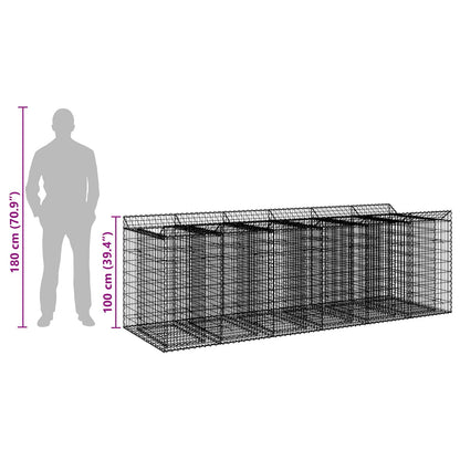 Gabion Verhoogd Bed 3 pcs Zilverkleurig