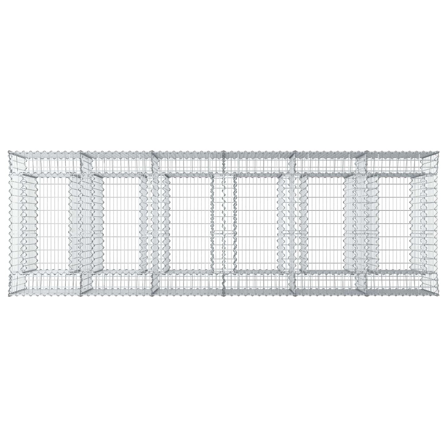 Gabion Verhoogd Bed 3 pcs Zilverkleurig