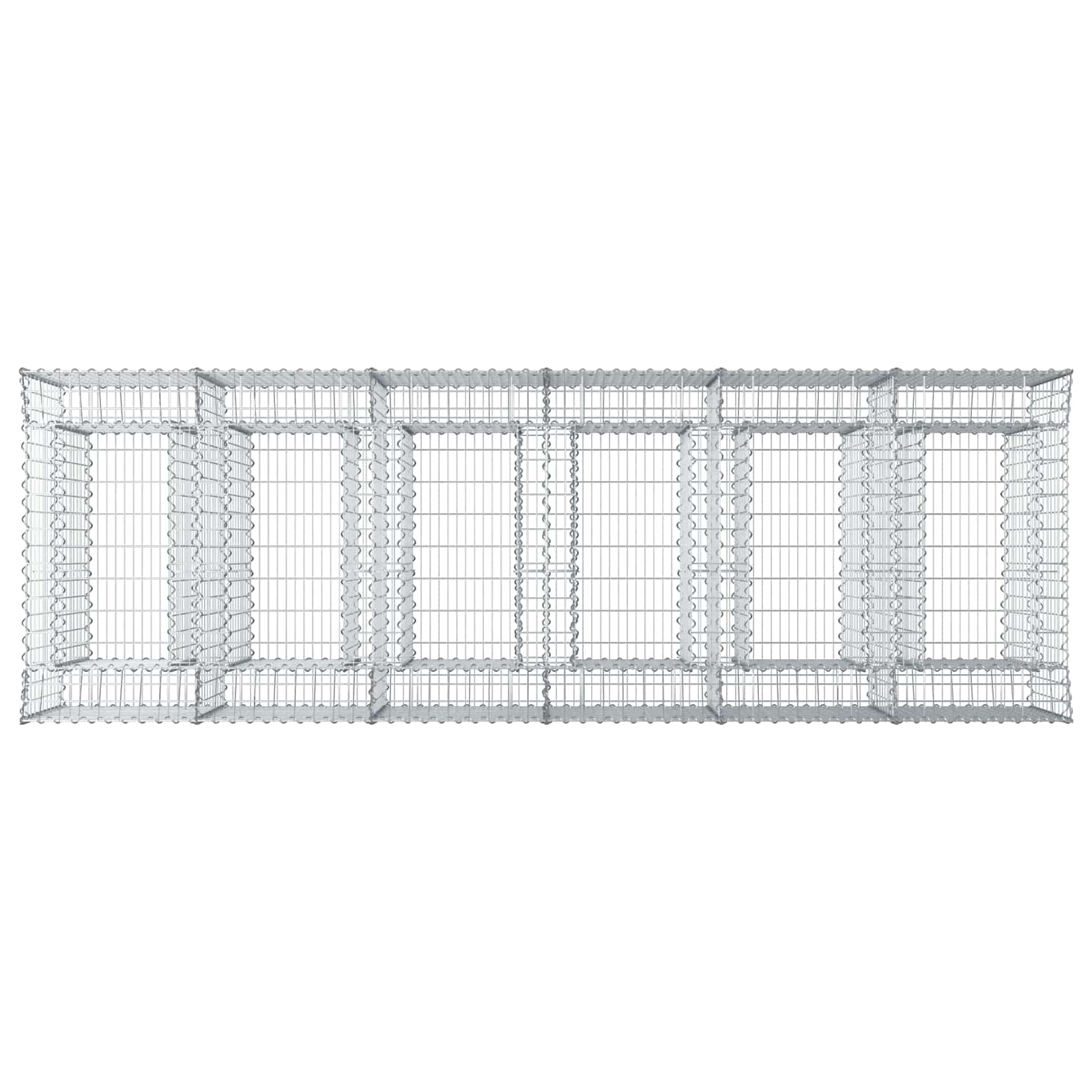 Gabion Verhoogd Bed 3 pcs Zilverkleurig