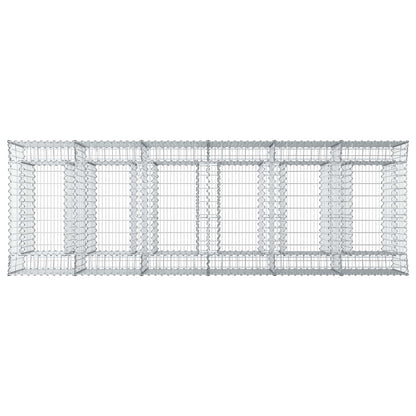 Gabion Verhoogd Bed 3 pcs Zilverkleurig