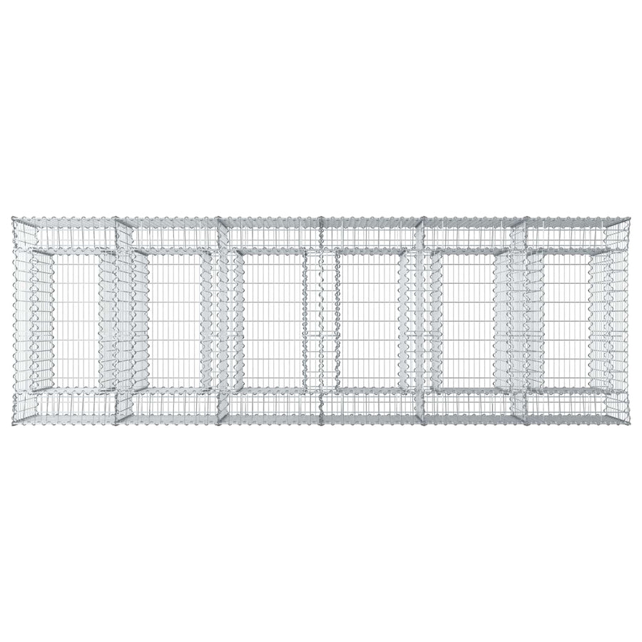 Gabion Verhoogd Bed 3 pcs Zilverkleurig