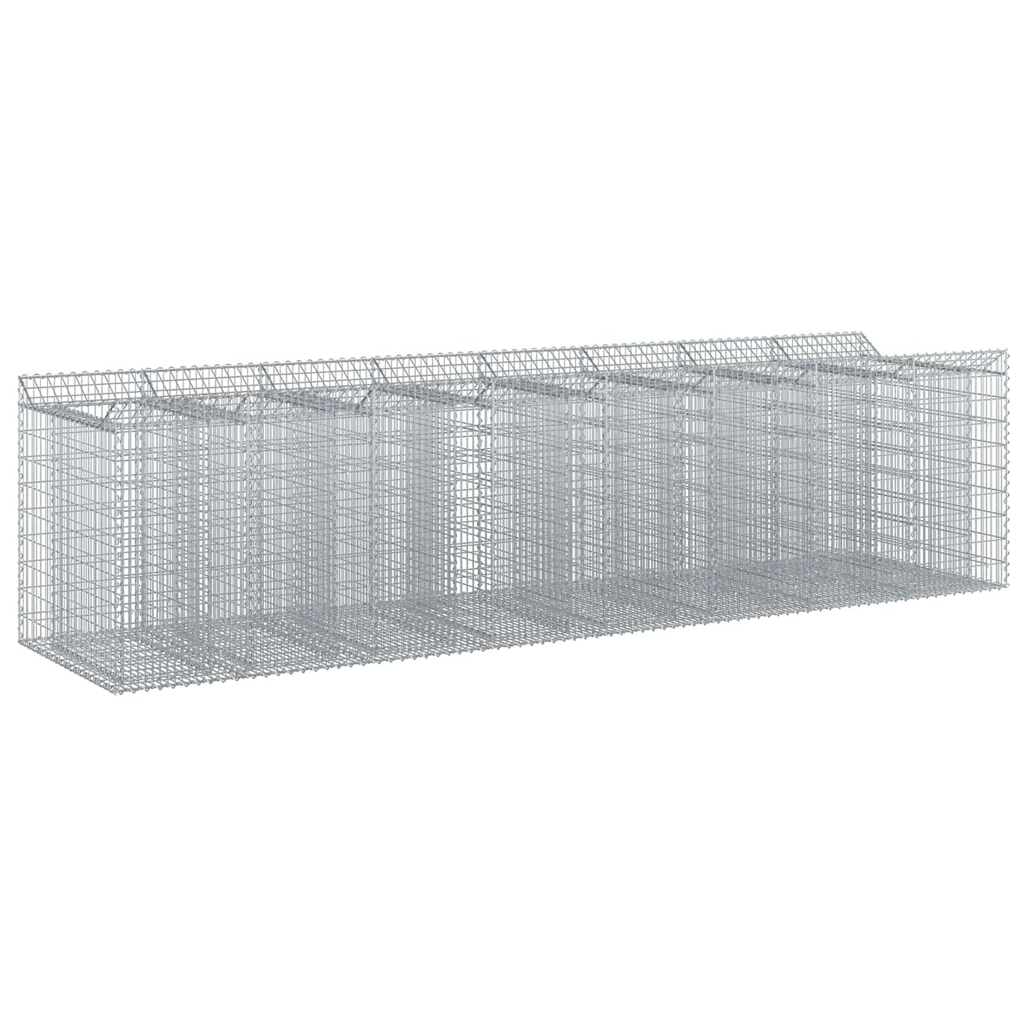 Gabion Verhoogd Bed 4 pcs Zilverkleurig