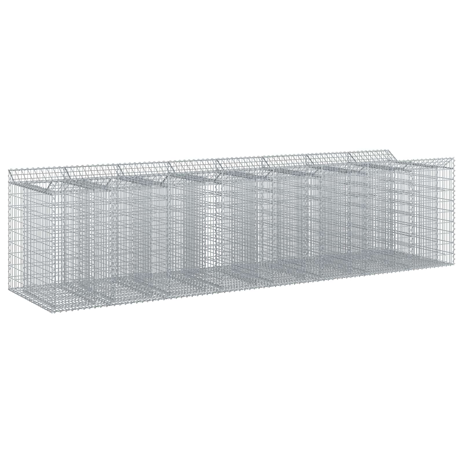 Gabion Verhoogd Bed 4 pcs Zilverkleurig