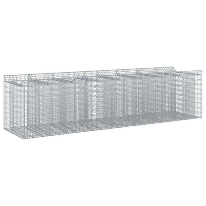 Gabion Verhoogd Bed 4 pcs Zilverkleurig