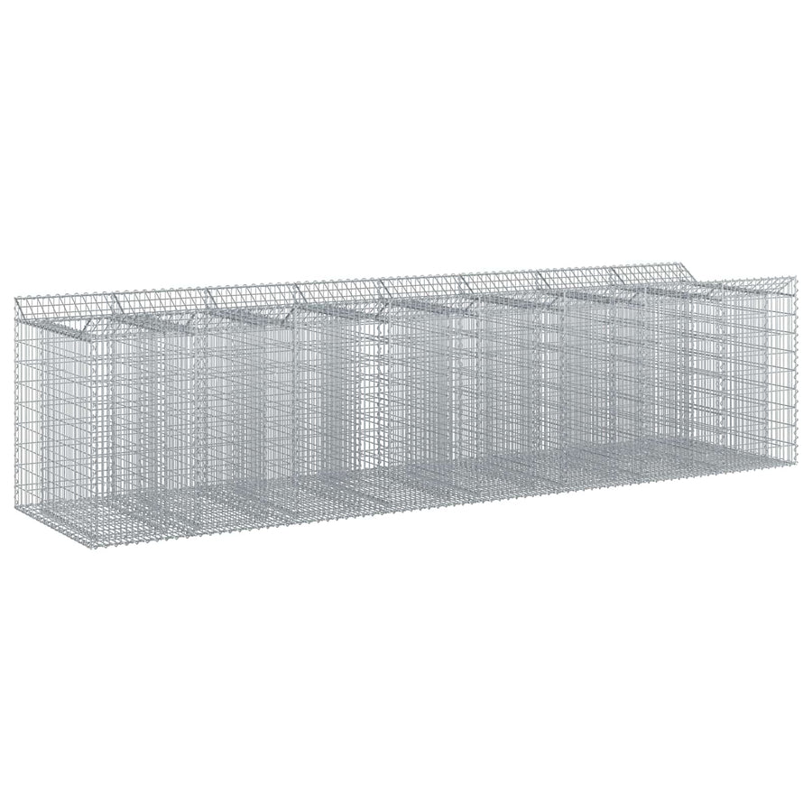 Gabion Verhoogd Bed 4 pcs Zilverkleurig