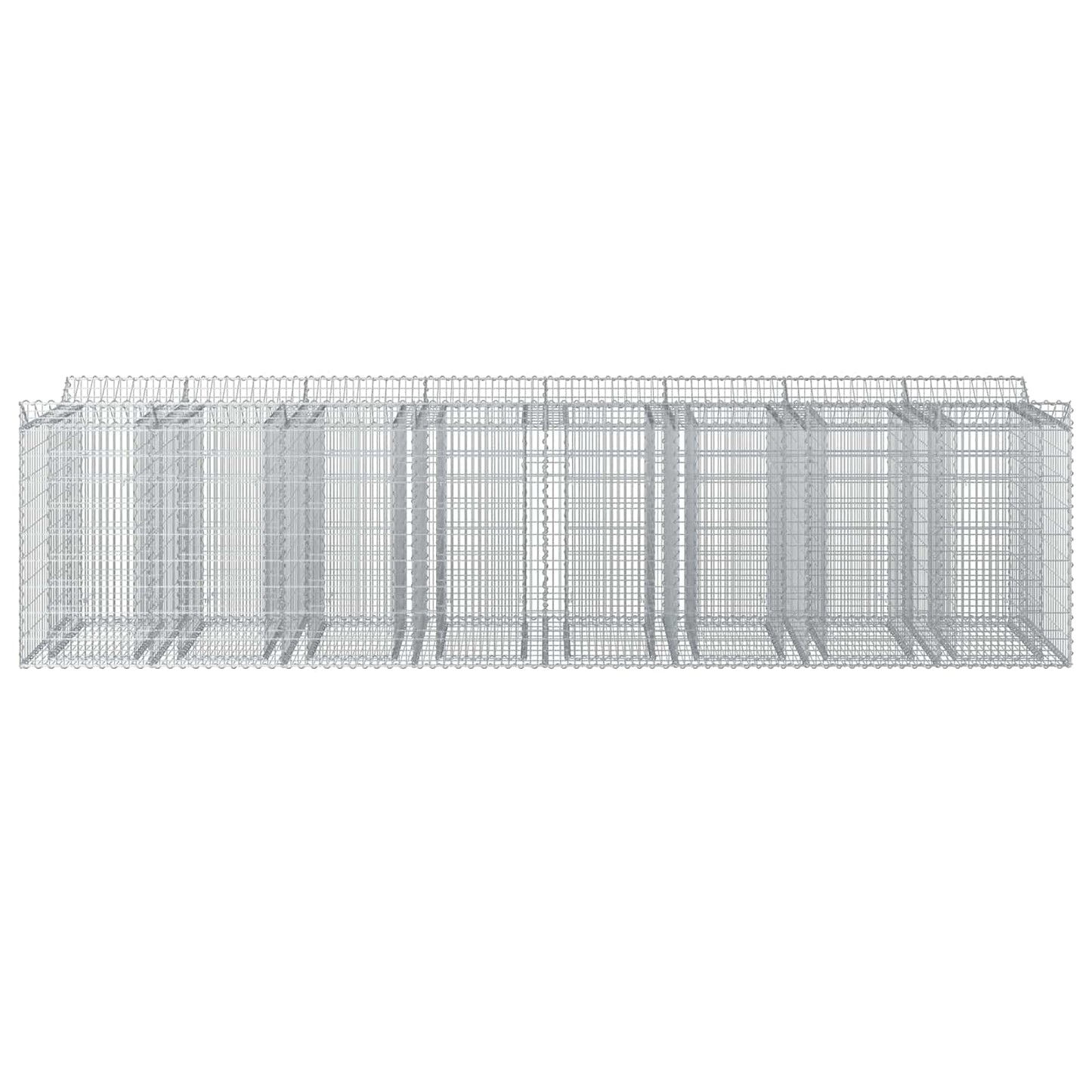 Gabion Verhoogd Bed 4 pcs Zilverkleurig