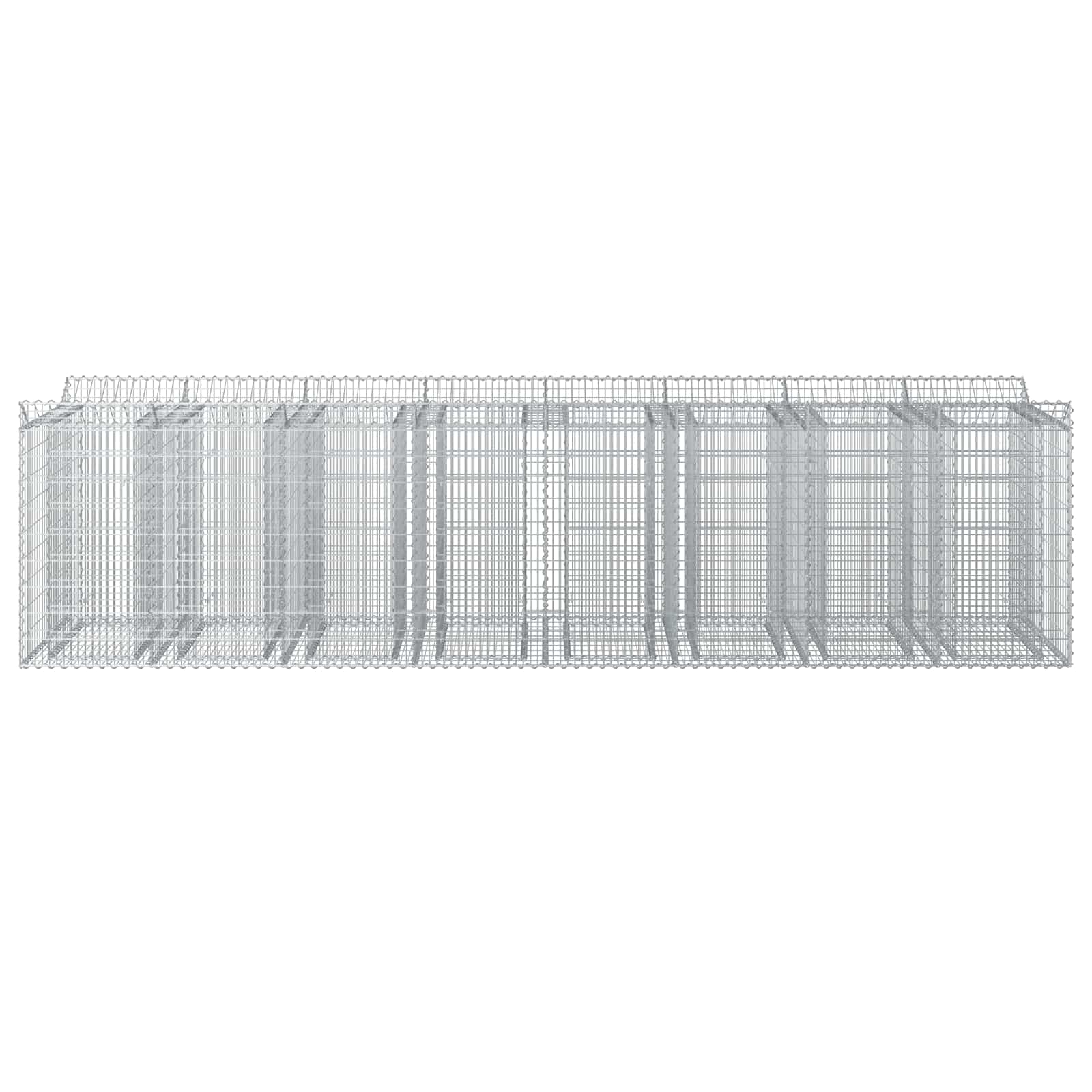 Gabion Verhoogd Bed 4 pcs Zilverkleurig