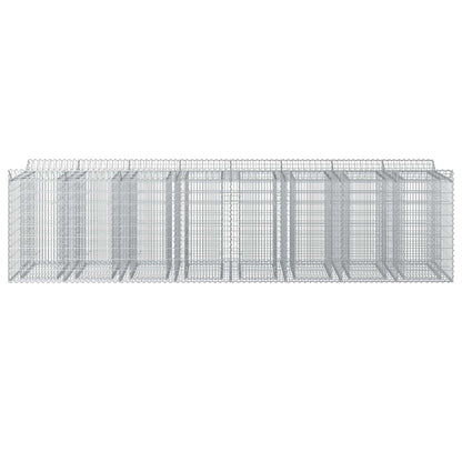 Gabion Verhoogd Bed 4 pcs Zilverkleurig