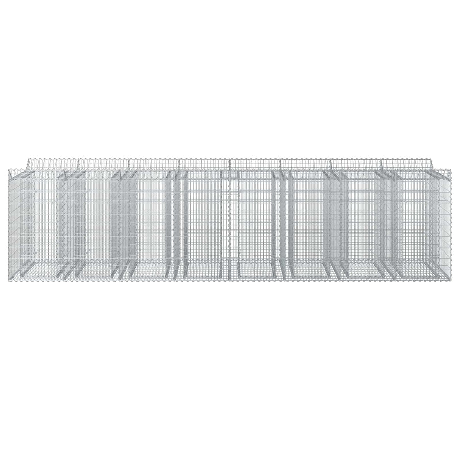 Gabion Verhoogd Bed 4 pcs Zilverkleurig