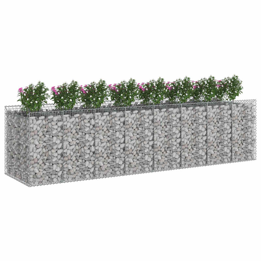 Gabion Verhoogd Bed 4 pcs Zilverkleurig