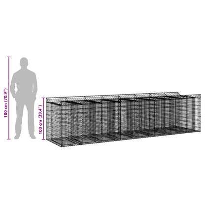 Gabion Verhoogd Bed 4 pcs Zilverkleurig