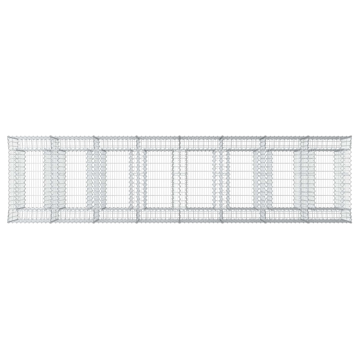 Gabion Verhoogd Bed 4 pcs Zilverkleurig