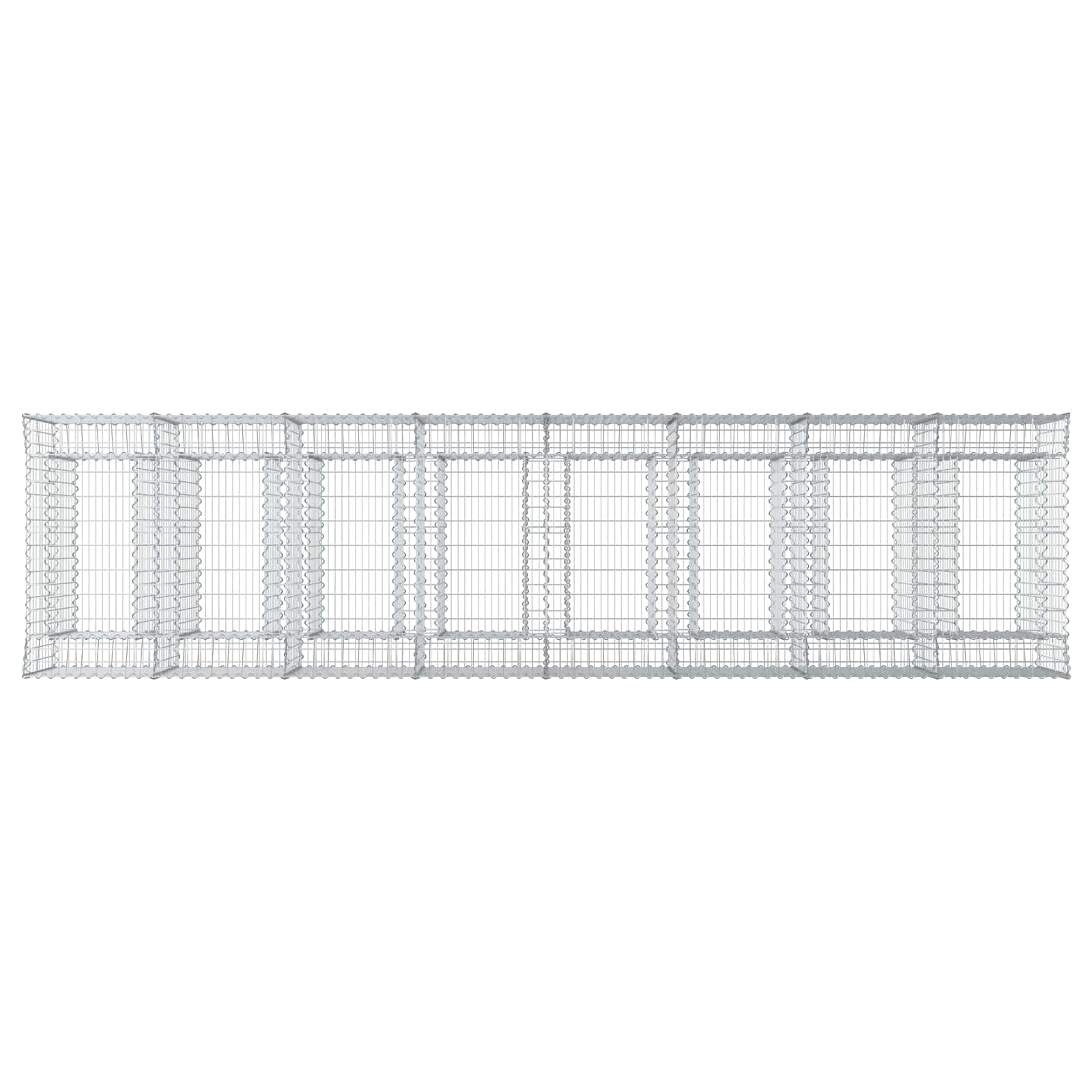 Gabion Verhoogd Bed 4 pcs Zilverkleurig