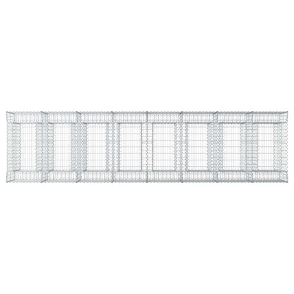 Gabion Verhoogd Bed 4 pcs Zilverkleurig