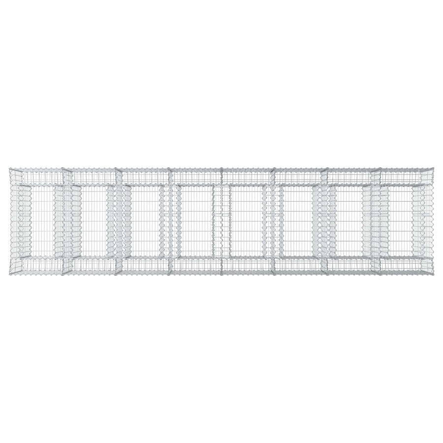 Gabion Verhoogd Bed 4 pcs Zilverkleurig