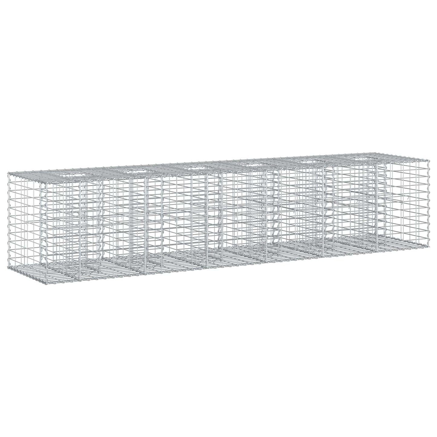 Gabion Verhoogd Bed 2 pcs Zilver 260 x 60 x 55 cm