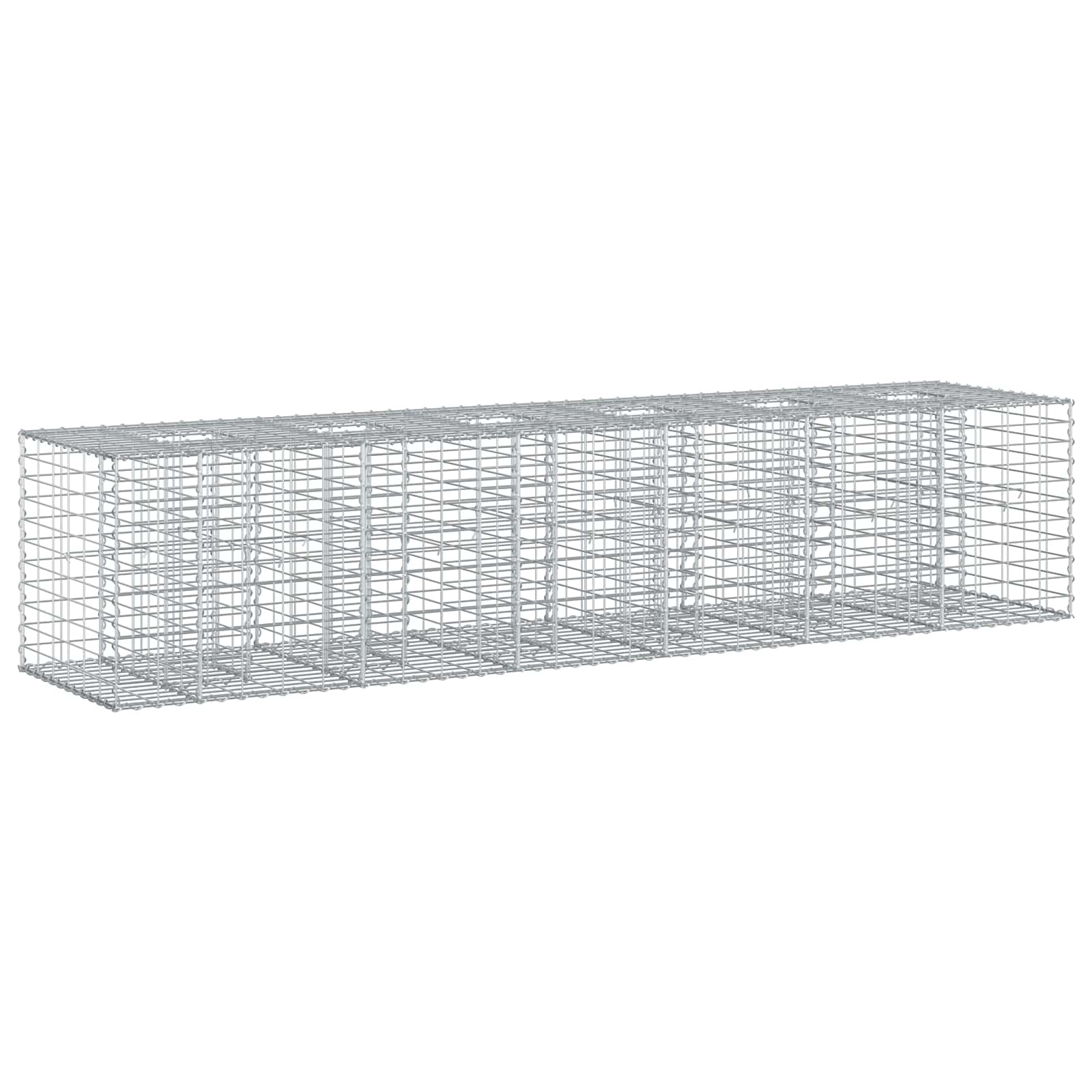 Gabion Verhoogd Bed 2 pcs Zilver 260 x 60 x 55 cm